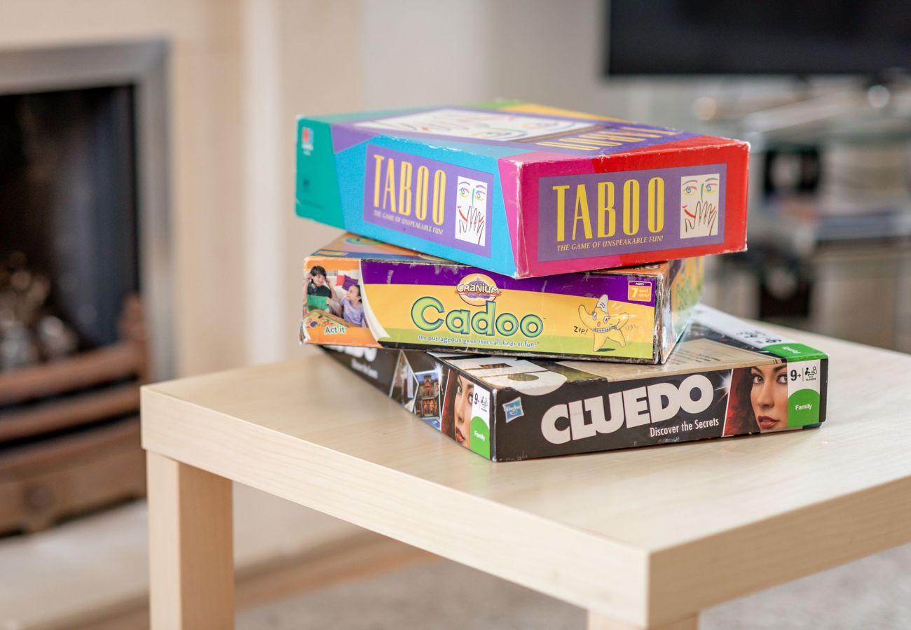 Taboo, Cadoo and Cluedo ready for rainy-day fun at Earls Lodge, close to Elie links golf.