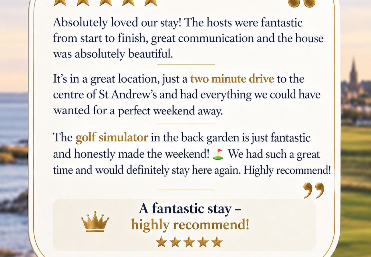 House in St Andrews - St Andrews Golf House | Private Sim & Cinema